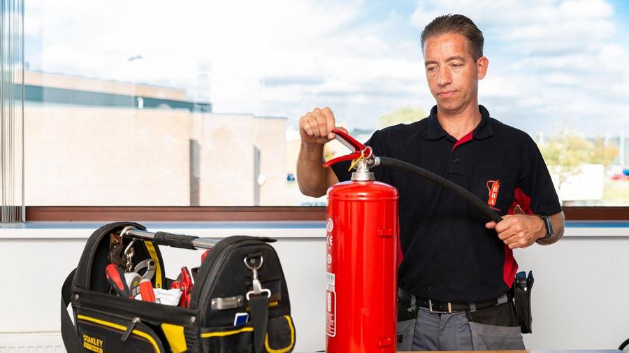 Fire extinguisher serviced by INET Fire & Security